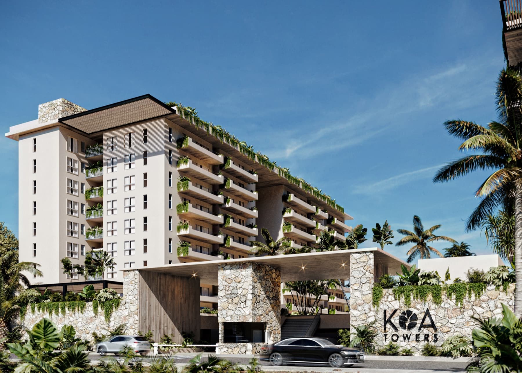 KOA Towers façade and entrance