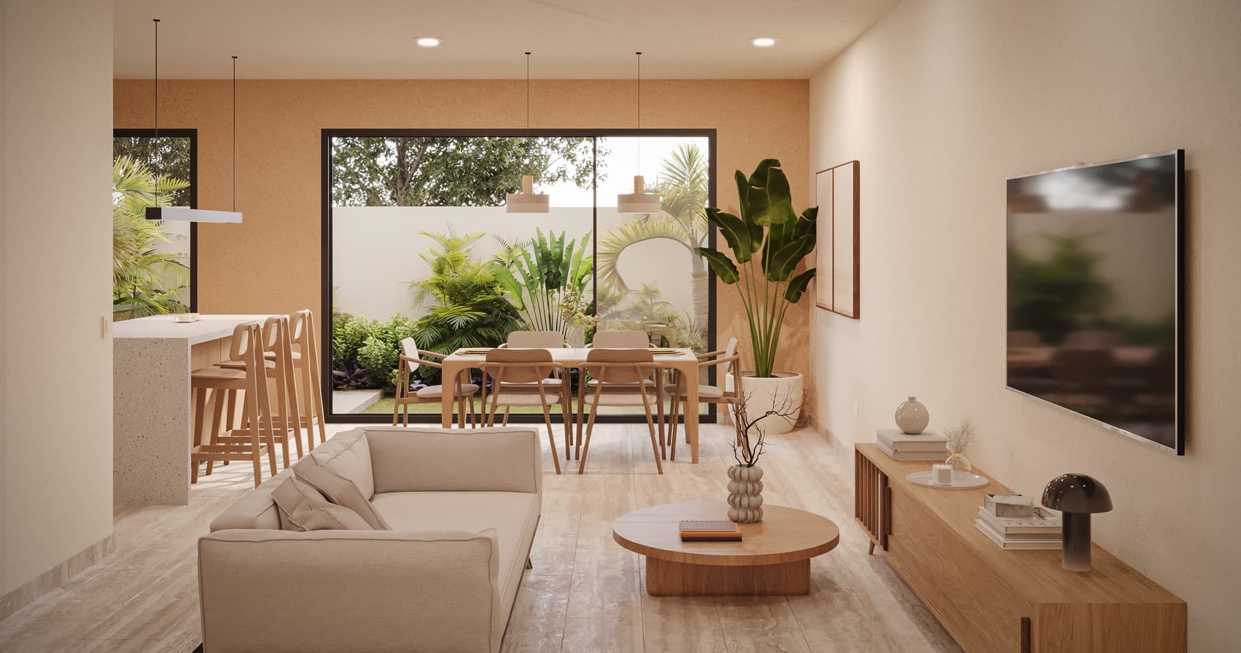 Nubba living, dining and kitchen area